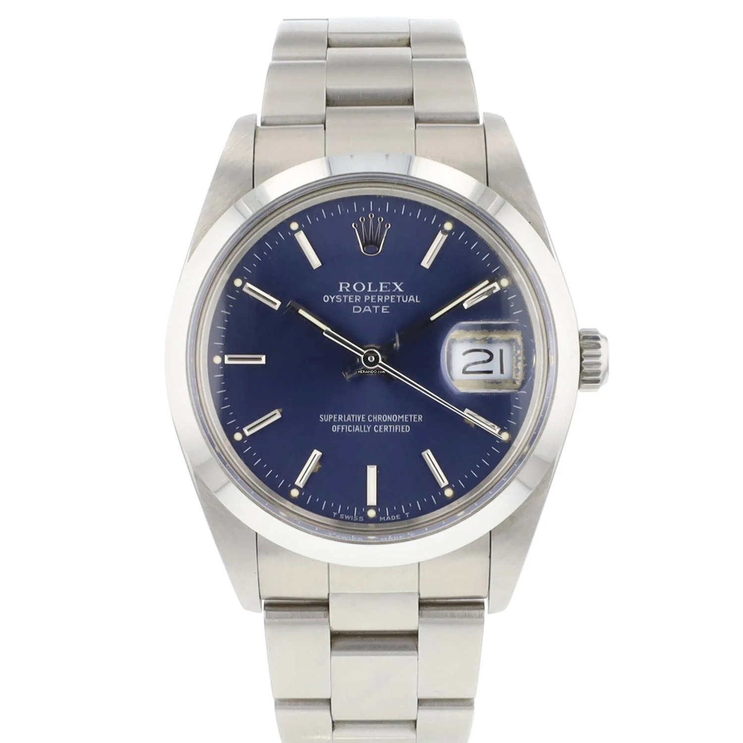 Rolex Oyster Perpetual Date 34MM Steel Blue Dial </h1>