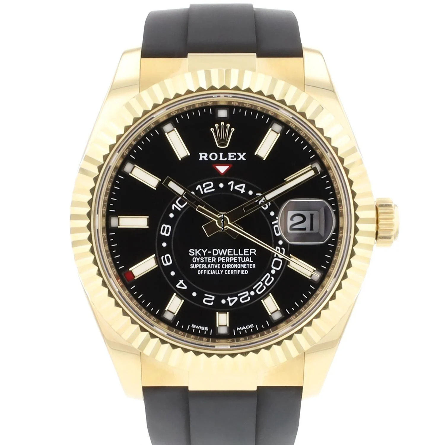 Rolex Sky-Dweller Oysterflex Yellow Gold Black Dial </h1>