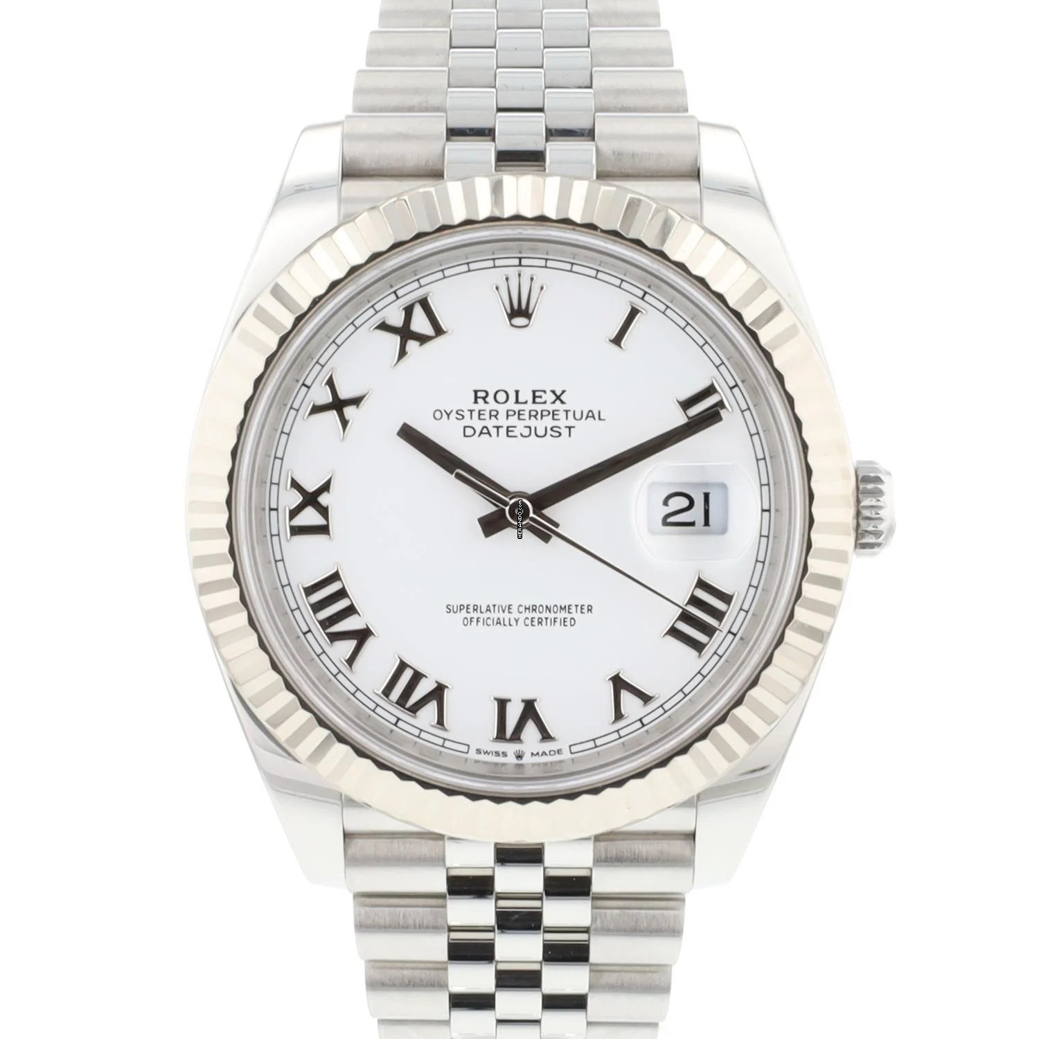 Rolex Datejust 41 Fluted Jubilee White Roman Dial </h1>