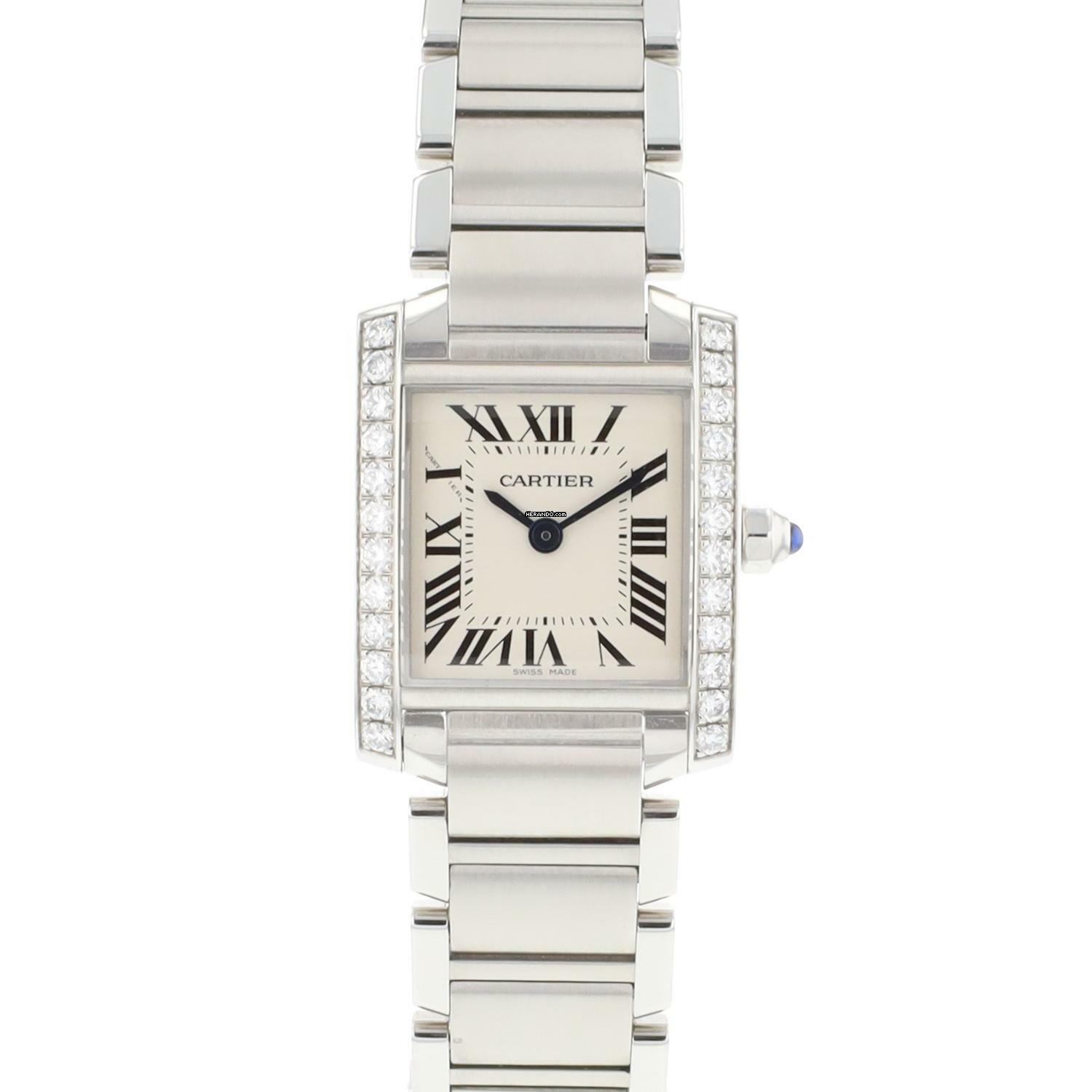 Cartier Tank Française PM Steel Factory Diamonds </h1>