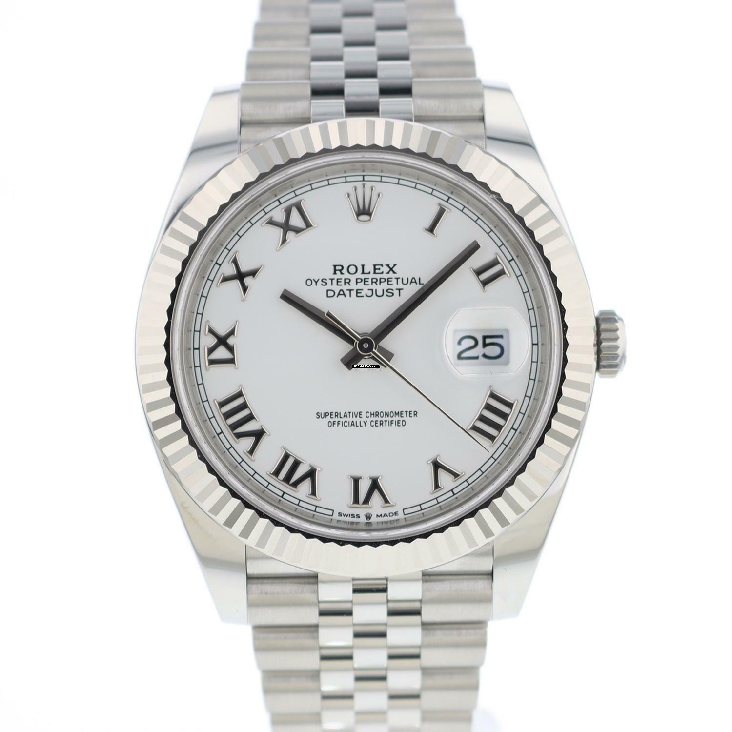 Rolex Datejust 41 Fluted Jubilee White Roman Dial NEW 2025 </h1>