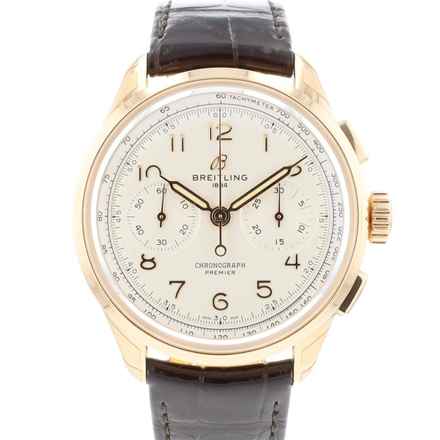  Breitling Premier B09 Chronograph 40 Rose Gold White Dial 
