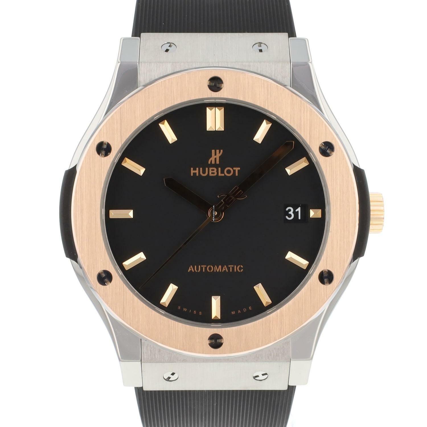 Hublot Classic Fusion 45MM Steel Rose Gold Black Dial </h1>