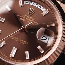 Thumbnail von Rolex Day-Date 40 40mm Everose Gold Chocolate Baguette Diamond Dial Service '25 </h1>