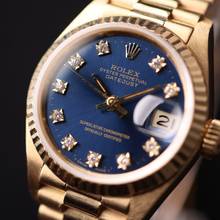 Thumbnail von Rolex Lady-Datejust 26 Yellow Gold President Blue Diamond Dial </h1>