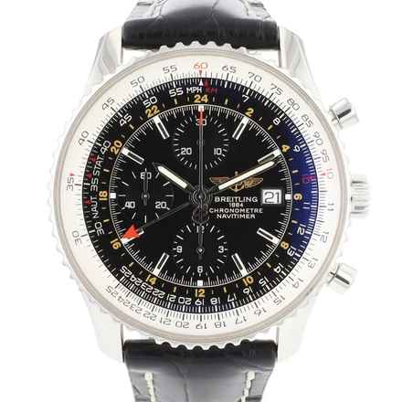  Breitling Navitimer World GMT Chronograph Black Dial </h1> 