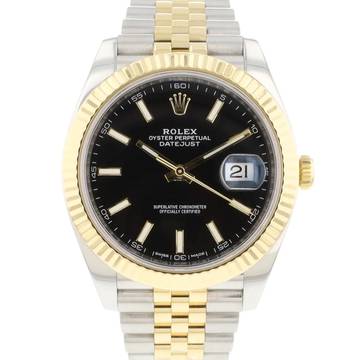  Rolex Datejust 41 Steel Gold Jubilee Fluted Black Dial </h1> 
