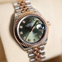 Thumbnail von Rolex Lady-Datejust 28 Steel Everose Gold Jubilee Olive Green Diamonds </h1>