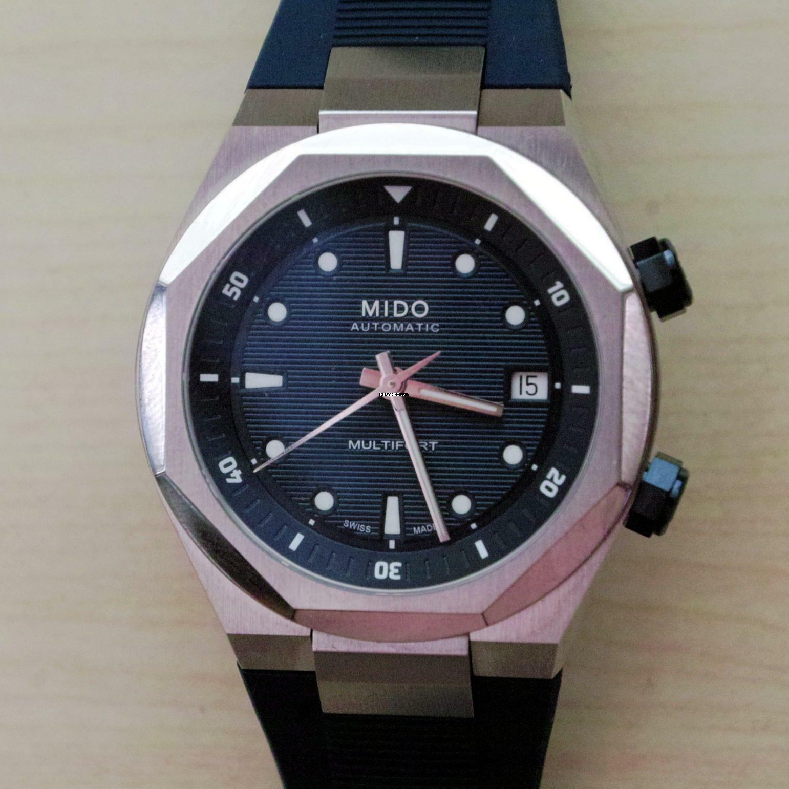 Mido Multifort 8 Two Crowns Blue NEW FULL SET