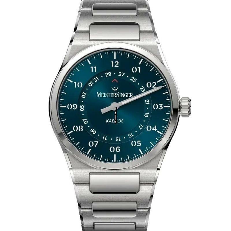 Meistersinger Kaenos Open Date - Sonnenschliff Petrol Herren Automatikuhr NEW FULL SET