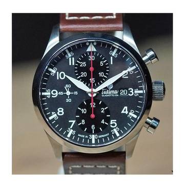 Tutima Flieger Legacy T5 Chronograph Ttan black 2025 NEW FULL SET 