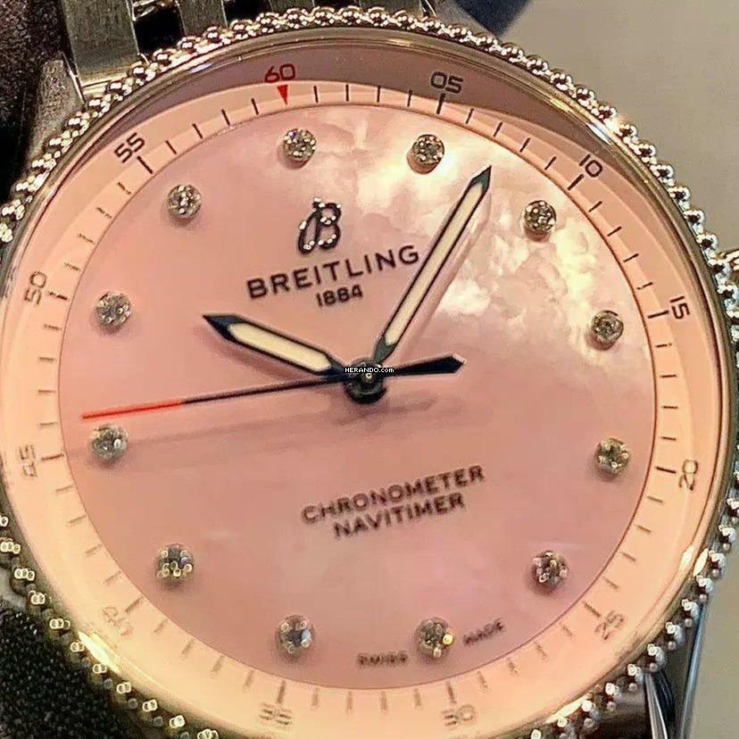 Breitling Navitimer 32 Quartz Perlmutt NEW FULL SET