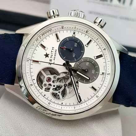  Zenith Chronomaster Open Automatic silver 39.5 Mm NEW FULL SET 