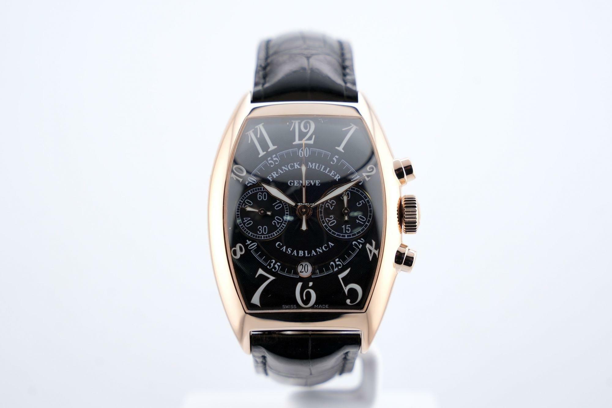 Franck Muller Casablanca Chronograph Pink Gold - Black Dial - 24 Months Warranty - 8880 C CC DT