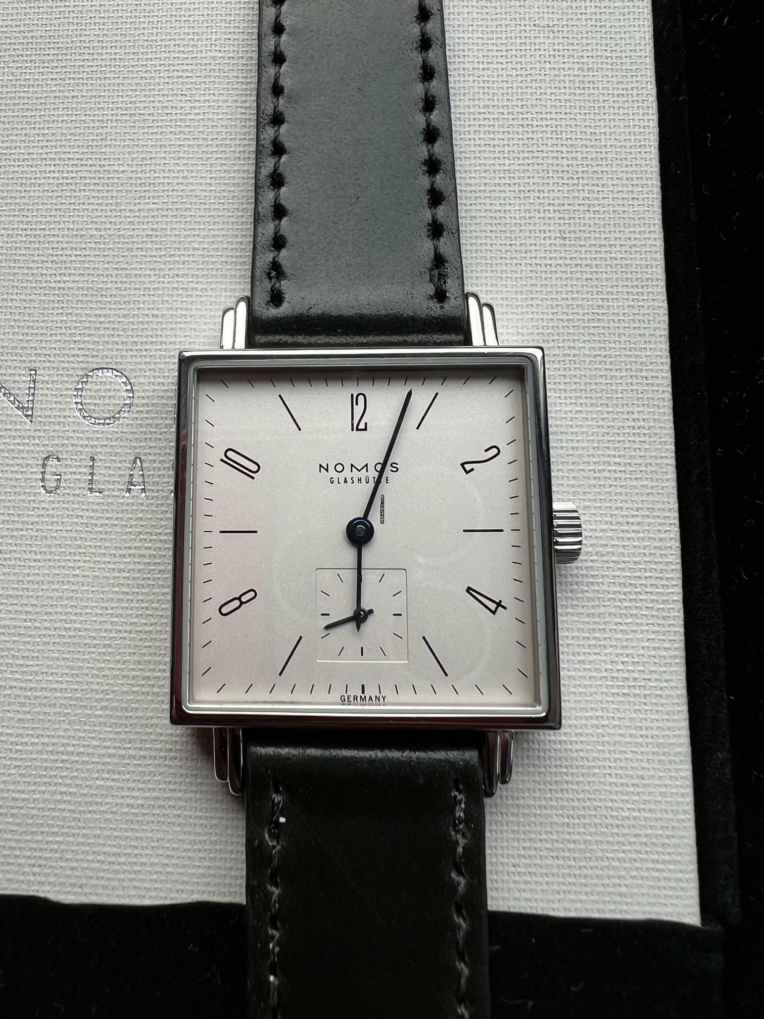 NOMOS Tetra 406 Glashütte Tetra mit orignal Box + Papieren und Erstkaufrechnung-deutsche Auslieferung
