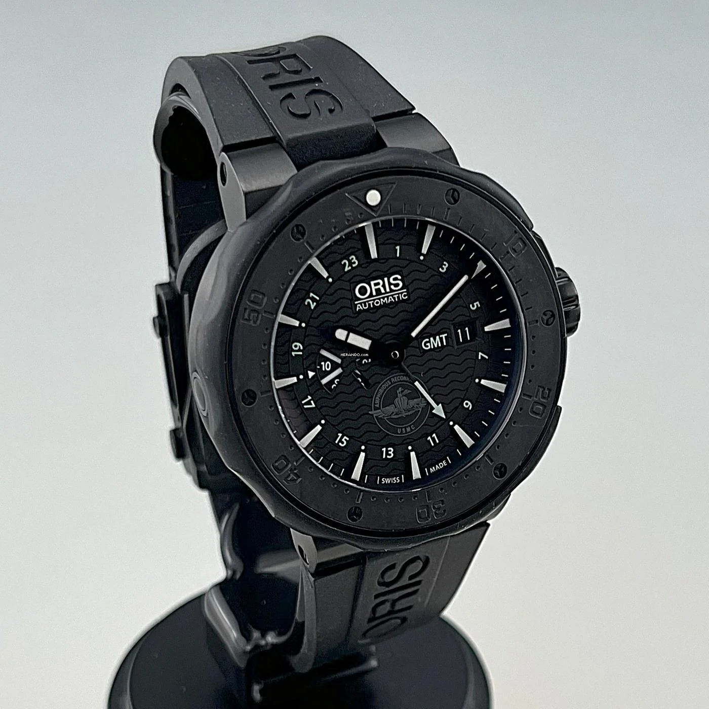 Oris Force Recon GMT Titan Kautschuk 49 mm Sonderverpackung Full Set deutsche Auslieferung </h1>