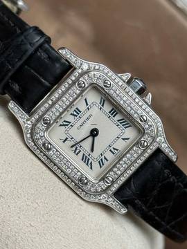  Cartier Santos Galbée full diamonds pavee </h1> 