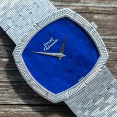 Piaget very rare TV Screen | 12427 A 4 | Clous De Paris | Lapis Lazuli dial | white gold </h1>