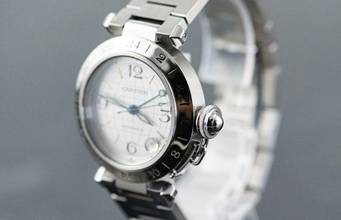 Thumbnail von Cartier Pasha C GMT Meridian | 2377 - W31029M7 | Automatic | Steel | with Box </h1>