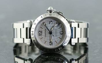 Thumbnail von Cartier Pasha C GMT Meridian | 2377 - W31029M7 | Automatic | Steel | with Box </h1>