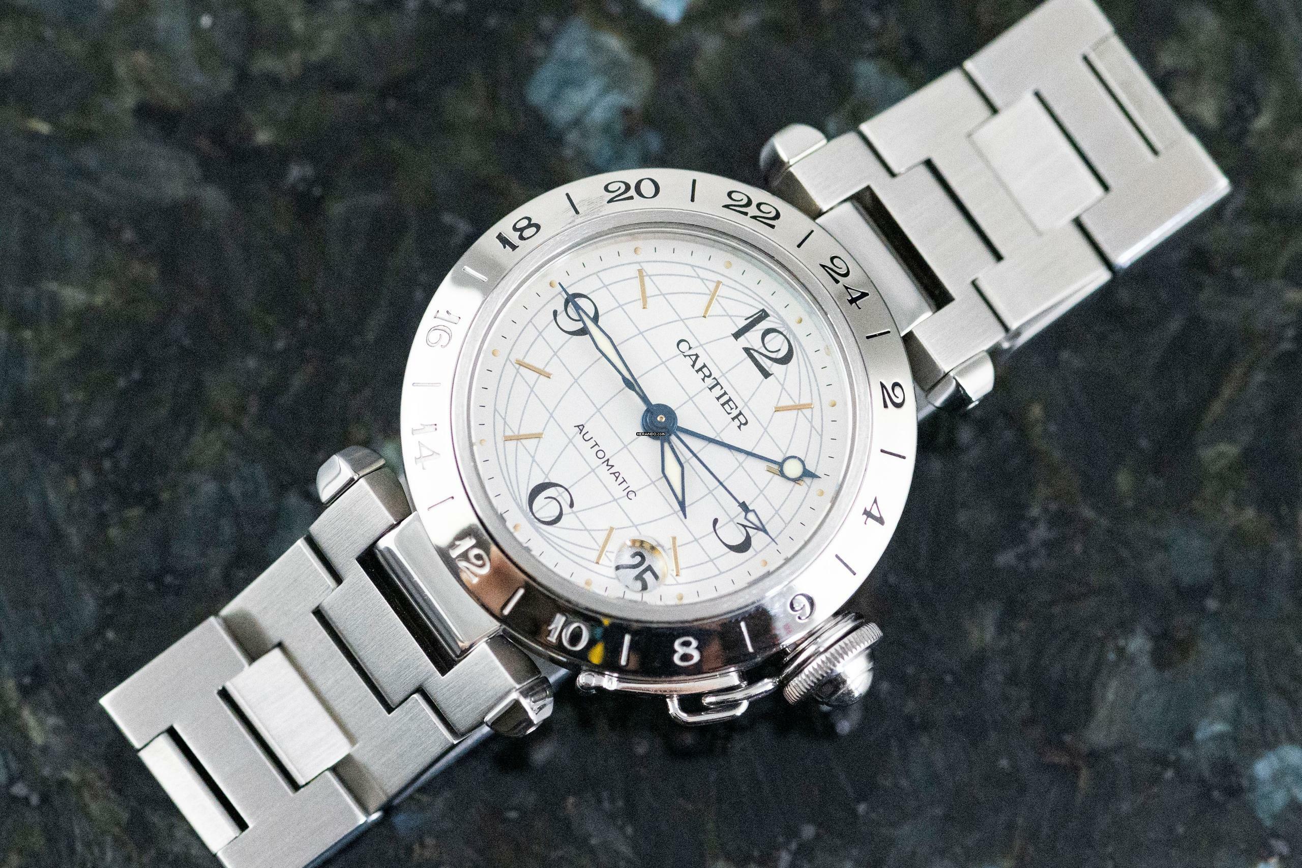 Cartier Pasha C GMT Meridian | 2377 - W31029M7 | Automatic | Steel | with Box </h1>