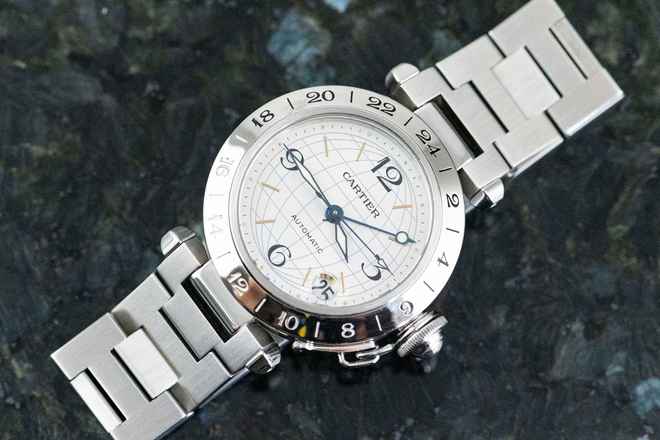  Cartier Pasha C GMT Meridian | 2377 - W31029M7 | Automatic | Steel | with Box </h1> 