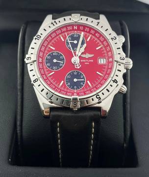  Breitling Chronomat Longitude Red Dial Serviced 06/2025 with Box and Papers like new 