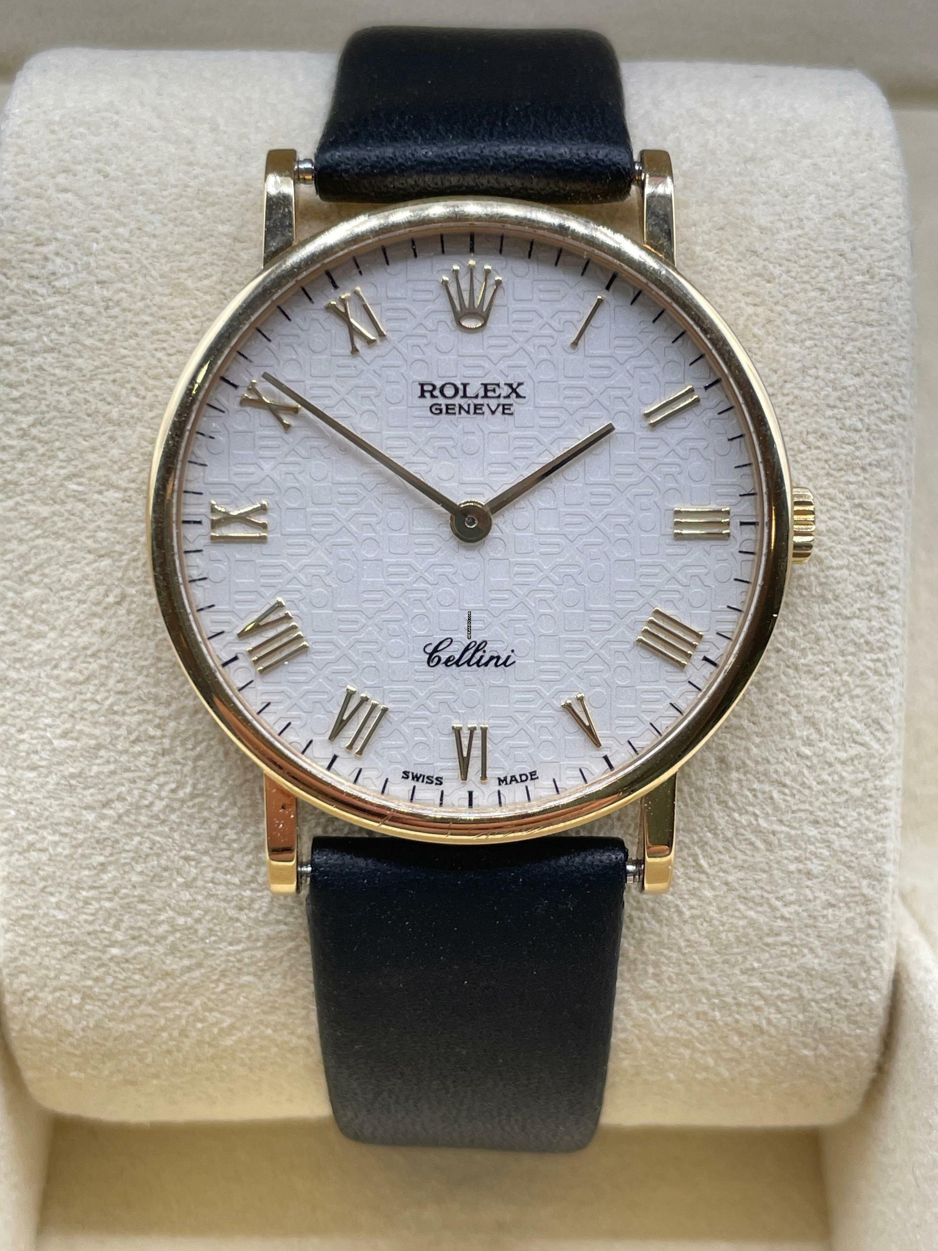 Rolex Cellini Yellowgold 18Kt. nice condition with Box&papers White Computer Dial