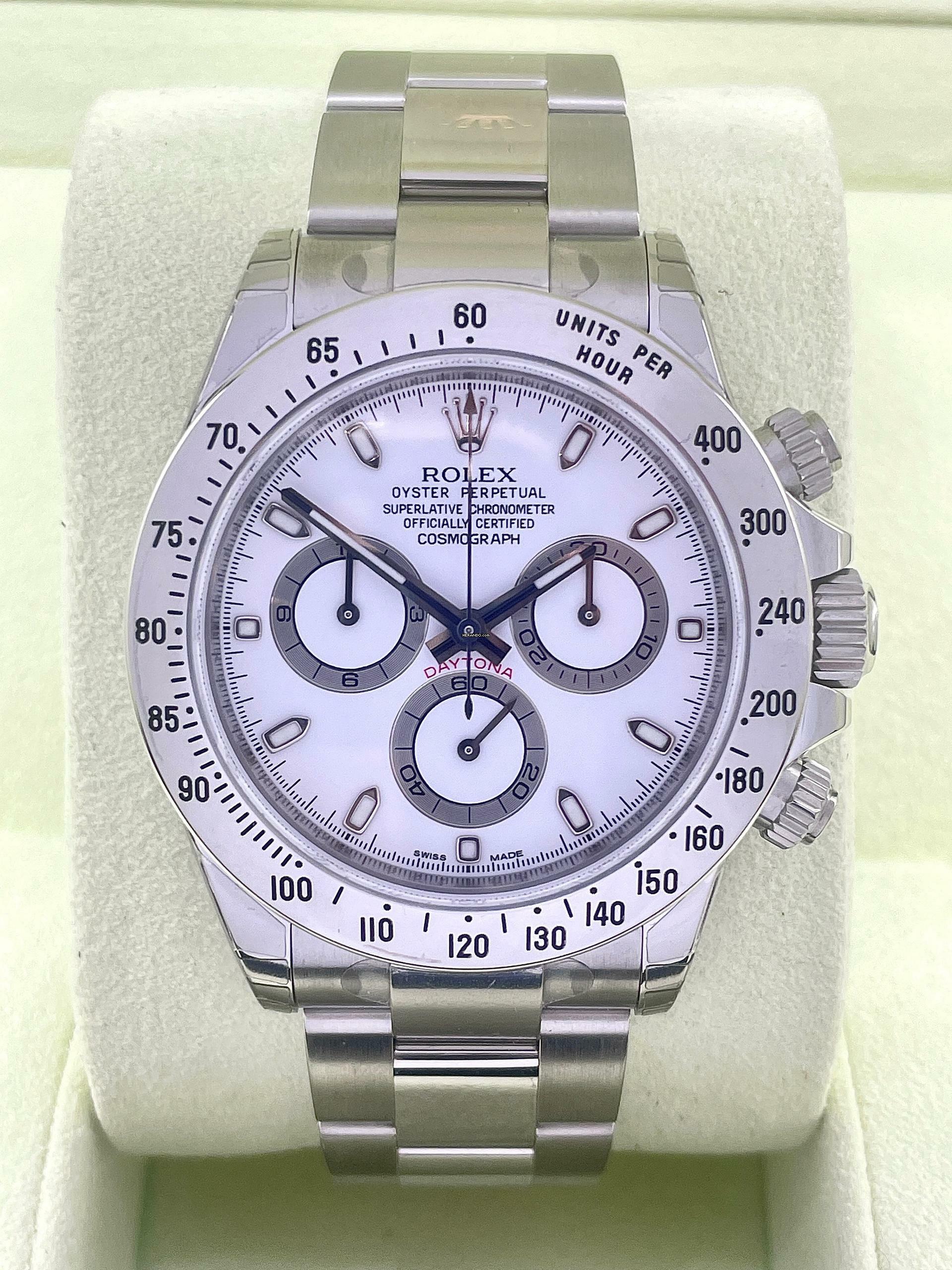 Rolex Daytona White APH Dial NEW,UNWORN FULLY STICKERS+QR Code Full Set box+papers - long clasp