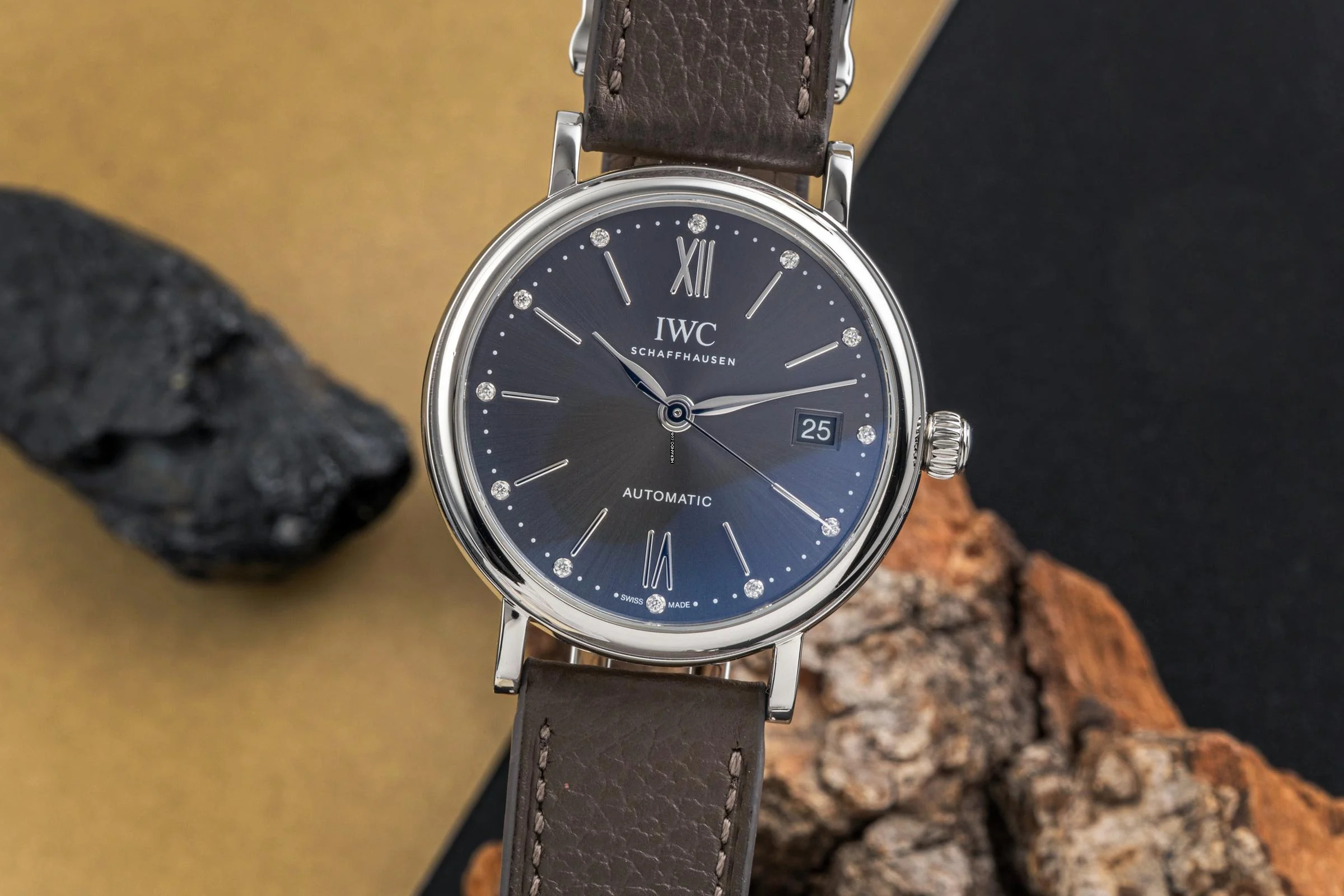 IWC Portofino Automatic 37 Diamanten Automatik Stahl Herrenuhr Ref. IW458603