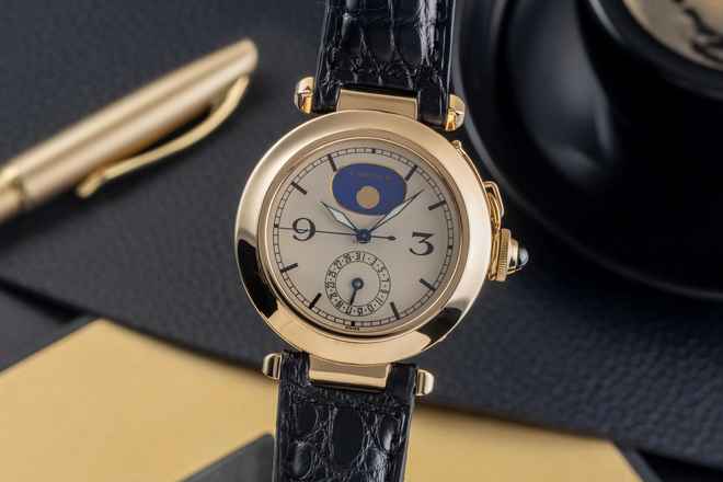  Cartier Pasha De Cartier Mondphase 18K (0,750) Gold Herrenuhr Ref. 30001  