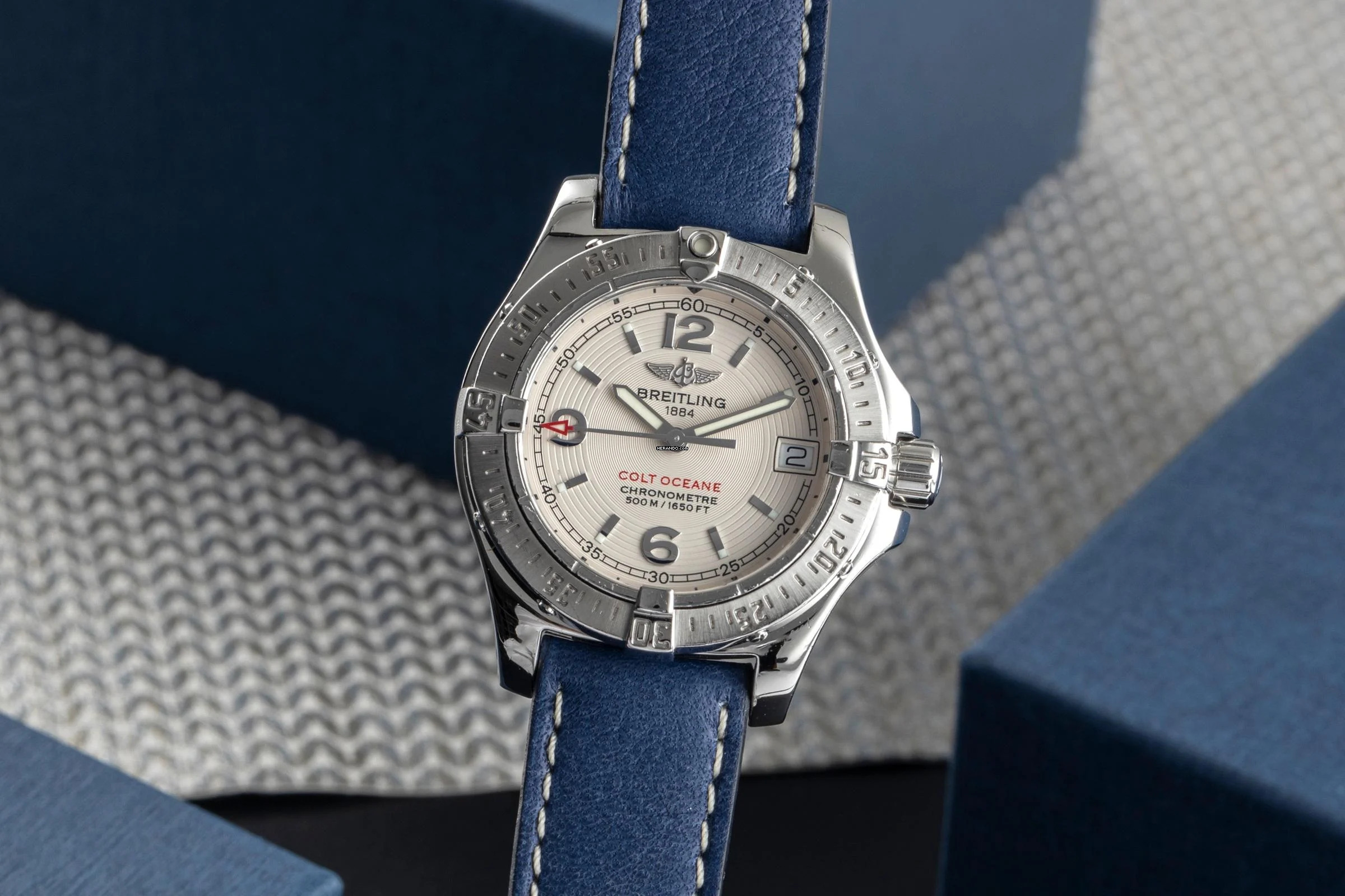 Breitling Colt Oceane Stahl Quarz Damenuhr Ref. A77380-178 Box & Papiere 2006