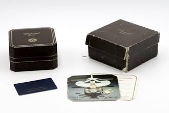 Thumbnail von Chopard St. Moritz Stahl / Gold MOP Diamanten Medium Size Ref. 8023 B&P 1985 Klassiker