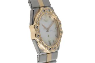 Thumbnail von Chopard St. Moritz Stahl / Gold MOP Diamanten Medium Size Ref. 8023 B&P 1985 Klassiker