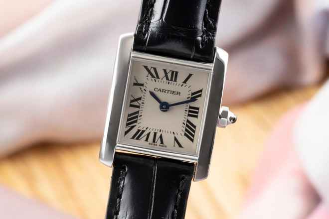  Cartier Tank Française 18K (0,750) Weissgold Damenuhr Ref. W50012S3 Klassiker  