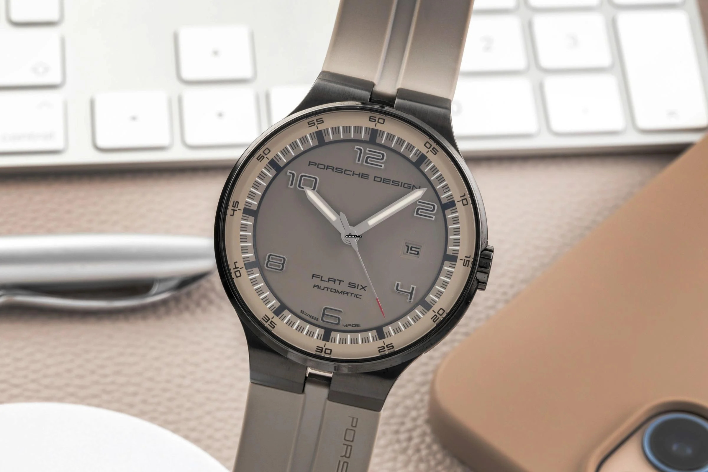 Porsche Design Flat Six Automatik Datum Edelstahl Herrenuhr Ref 6350.43.94.1255