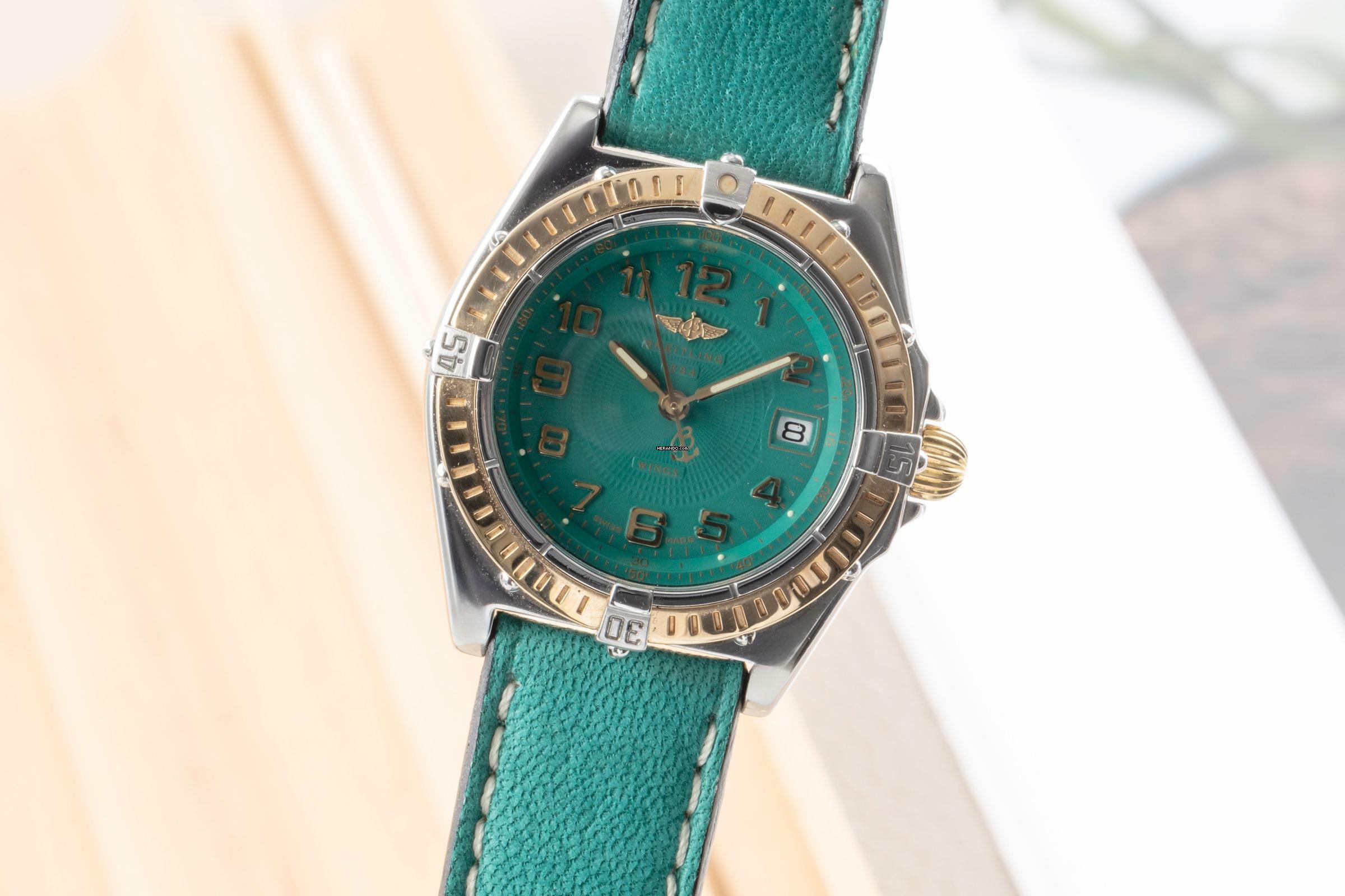 Breitling Wings Lady Cockpit Stahl Gold Damenuhr Ref. D67050 Papiere 1997