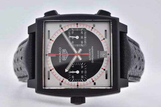  TAG Heuer Monaco Stopwatch Chronograph Limited Edition Black Dial CAW218F.FC6356 </h1> 
