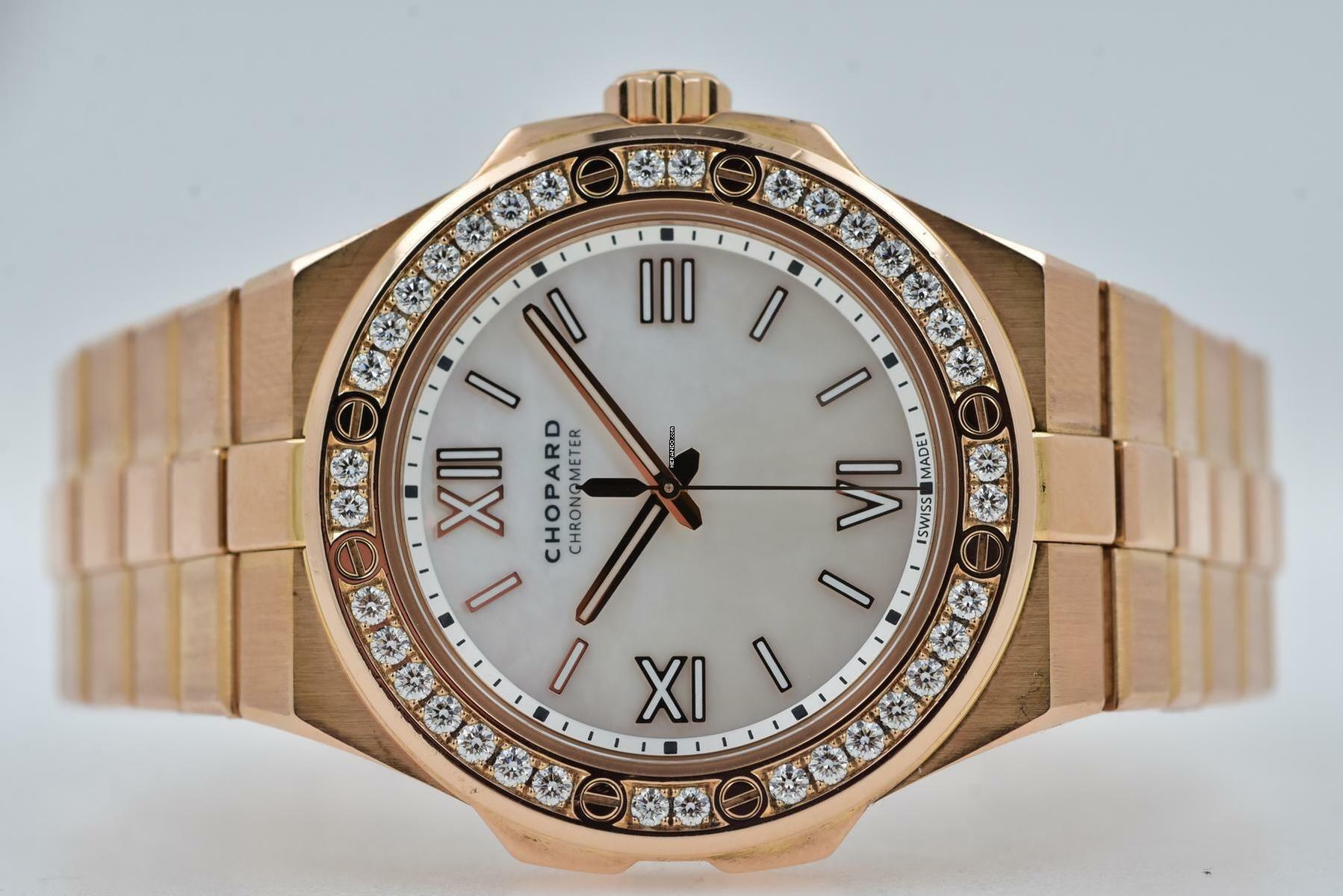 Chopard Alpine Eagle 36mm 18k Rose Gold Diamond Bezel MOP Dial </h1>