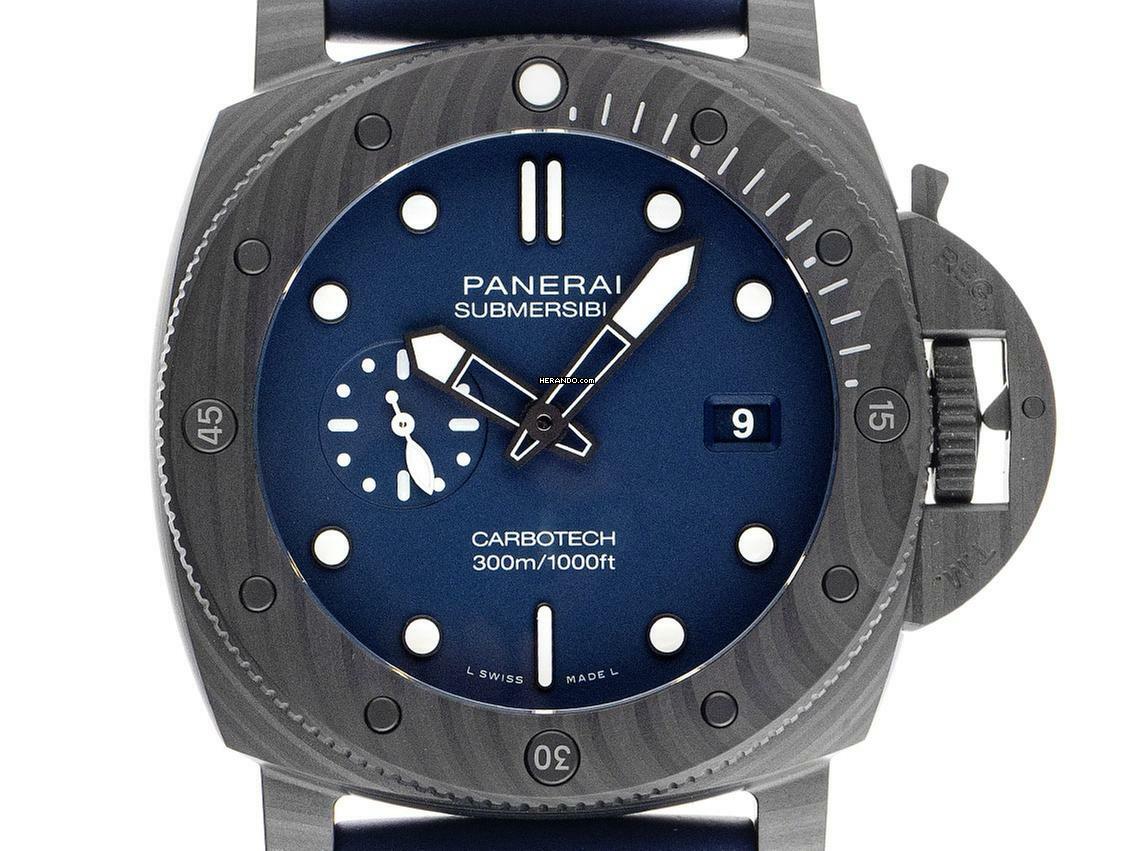 Panerai Submersible QuarantaQuattro Carbotech Ref.PAM01232 2024 Full Set Ungetragen