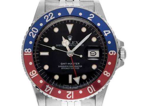  Rolex GMT-Master Pepsi open 6/9 Ref.16750 1985 Box&Beschreibung wie Neu Vintage  