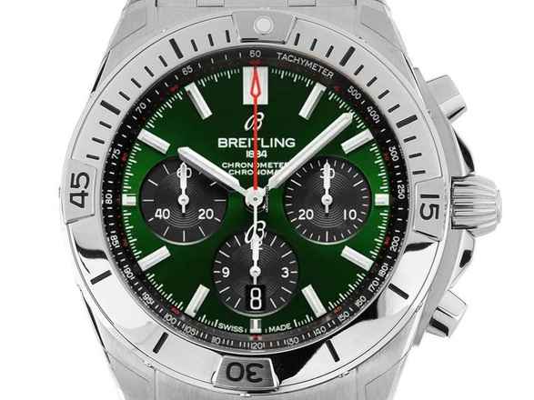  Breitling Chronomat B01 Green Dial Ref.AB0134101L1A1 2023 Full Set Ungetragen 