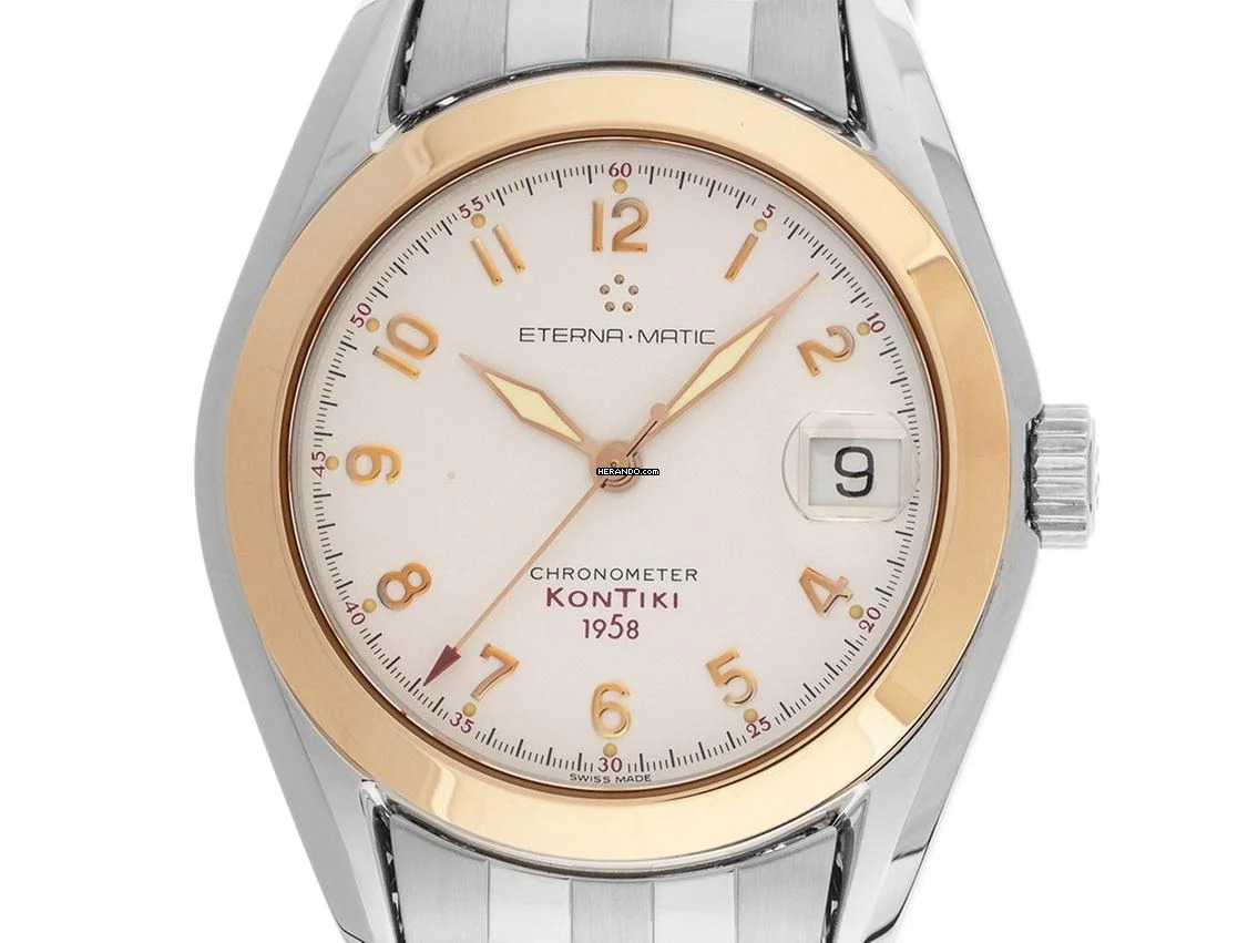 Eterna Matic Kontiki 1858 red Ref.633.1573 1998 original Box wie Neu Vintage