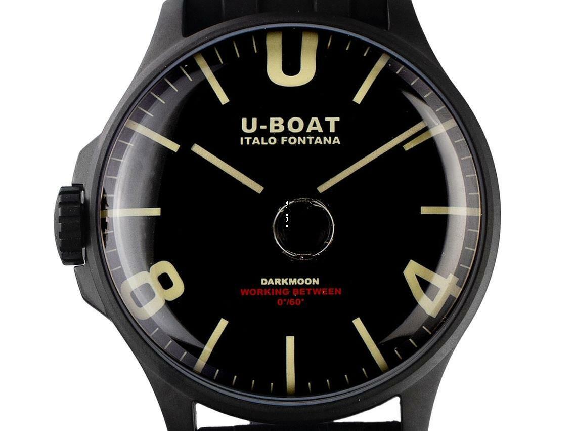U-Boat Darkmoon BK schwarz PVD Ref.8464/D Full Set Neu