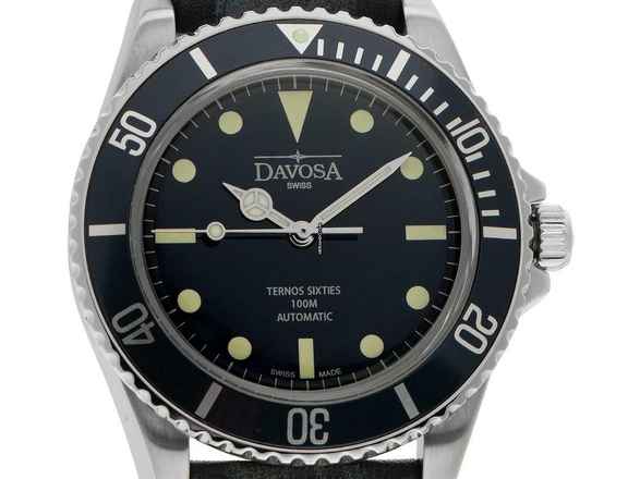  Davosa Ternos Automatic Sixties Stahl Automatik Armband Leder 40mm Bj.2020 Box&Pap. Full Set Neu 