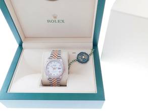 Thumbnail von Rolex Datejust 36 Stahl Rosegold mit original Brillant Lünette Full Set LC 100 wie Neu