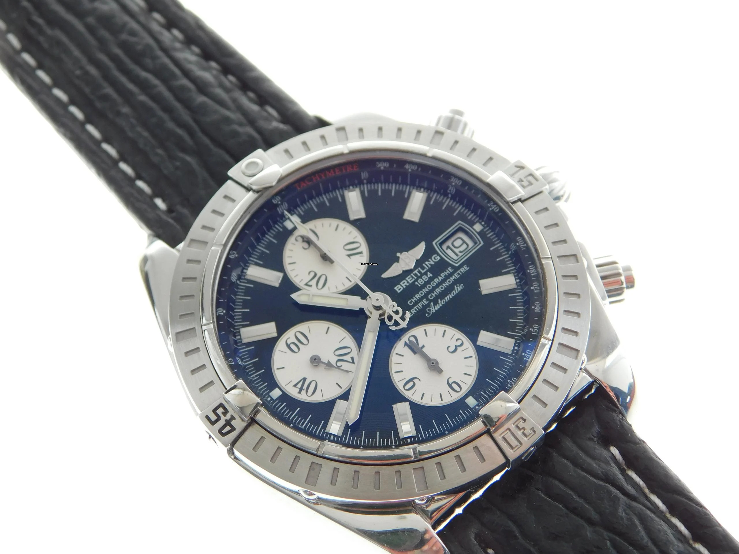 Breitling Chronomat Evolution 44 mm mit schwarzem Zifferblatt im Full Set Top Zustand </h1>