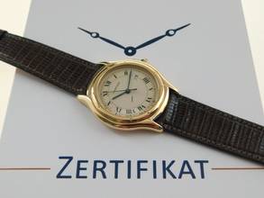 Thumbnail von Cartier Cougar Panthere Cougar 18 Karat Gelbgold XL mit Datum im Traum Zustand am Eidechsband