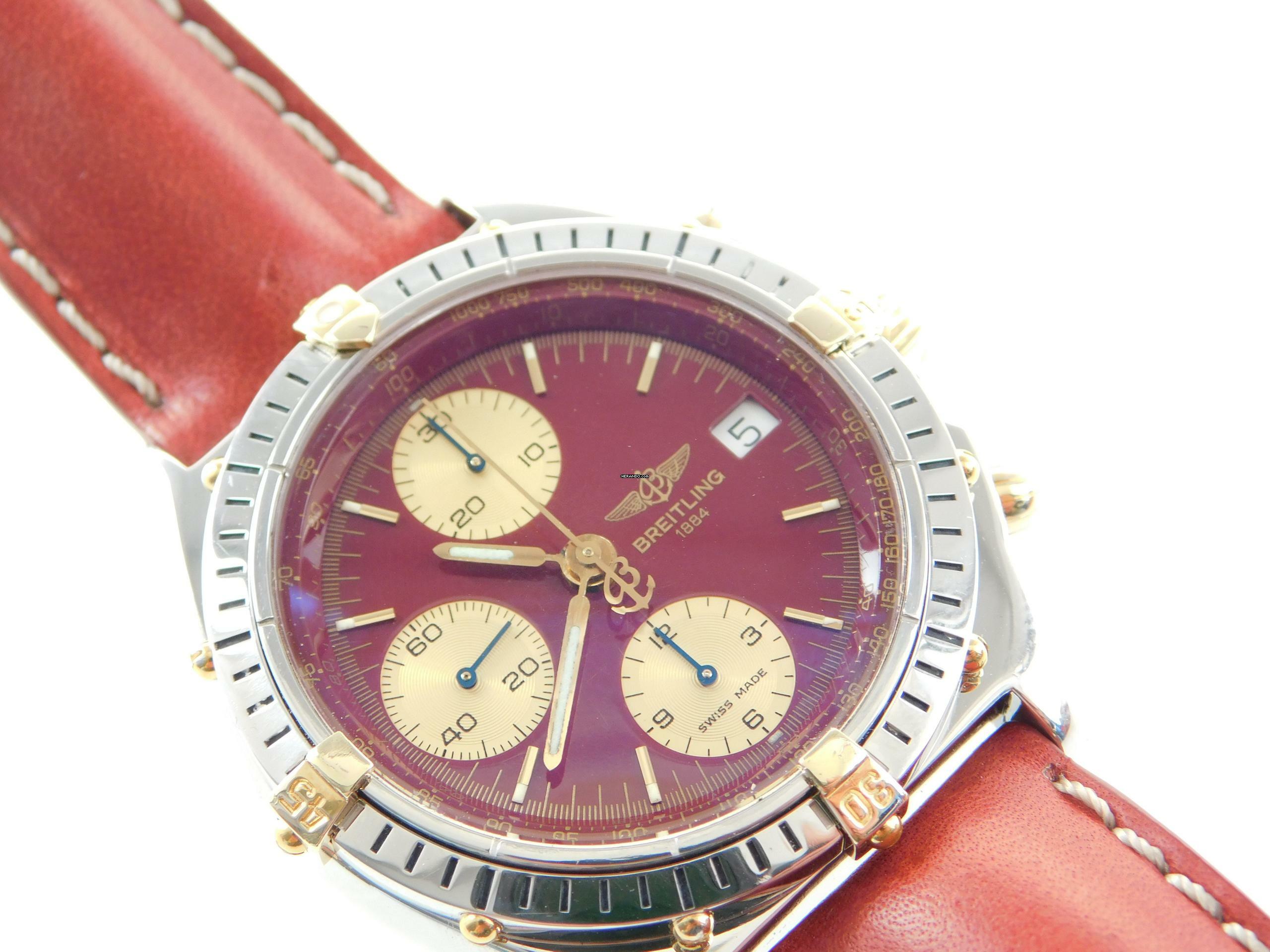 Breitling Chronomat Stahl Gold rotes Blatt Der Klassiker im Top Zustand Echte Rarität </h1>