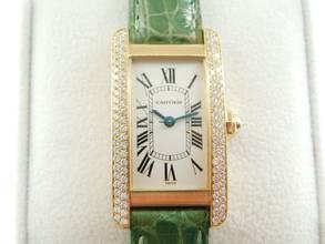 Thumbnail von Cartier Tank Américaine 18 Kt Gelbgold Tank Américaine mit original Brillantbesatz & Faltschließe Tresoruhr Full S </h1>
